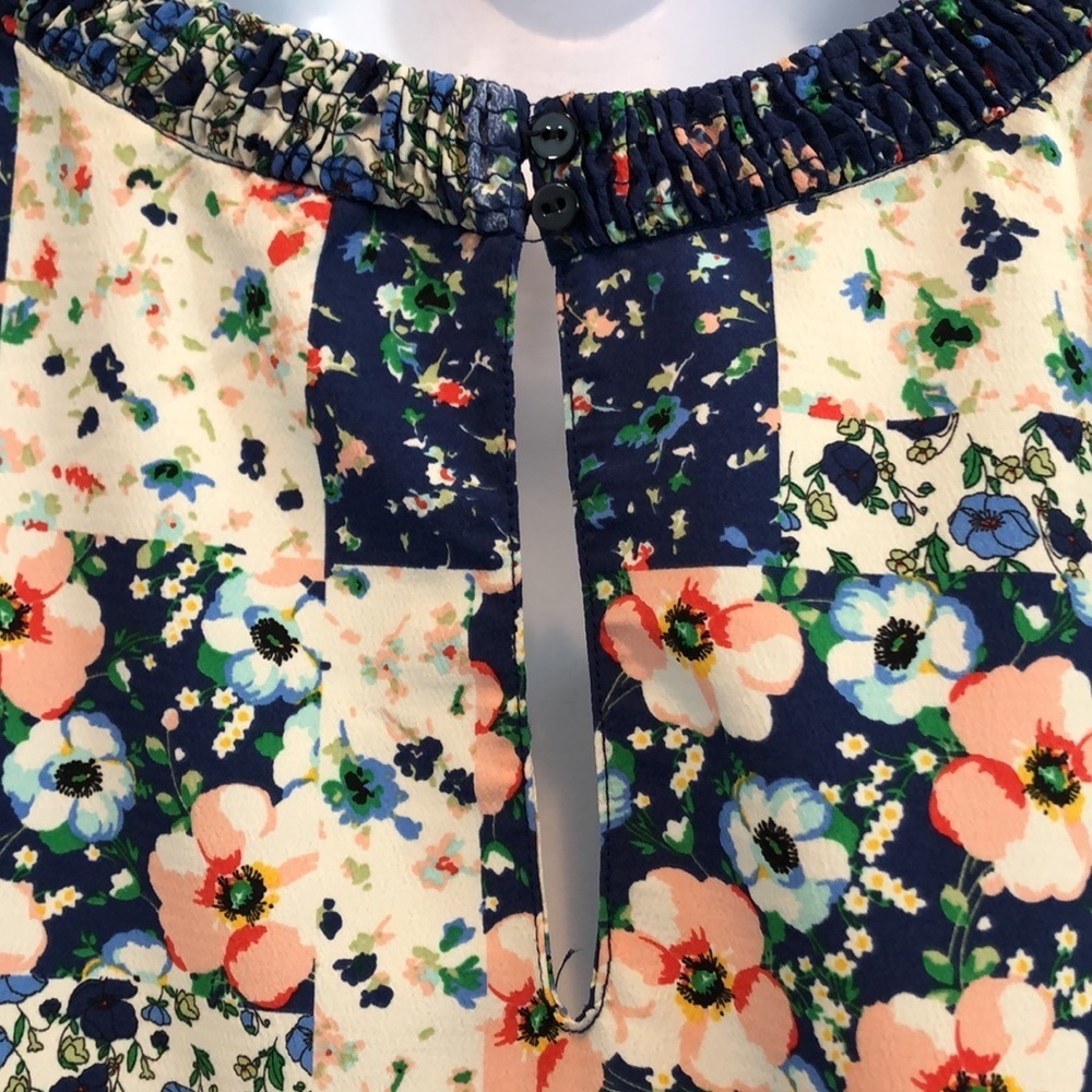 Zara Basic Floral Patchwork Cold Shoulder Dress S… - image 7